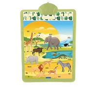 Lexibook, Poster éducatif bilingue, thème Savane, Animaux, Musique, Quiz, Description, JCMAT15i1