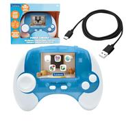 Lexibook, Power Console éducative bilingue Console Portable parlante, écran LCD Couleur de 2,8 Pouces, 100 activités en Anglais et Italien, câble de Charge USB-C, Bleu/Blanc, JCG100i5LXB