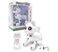 Lexibook - Power Kitty® - Chat Robot Télécommandé, Robot Intelligent Programmable, Lumière, Son, Blanc/Rose - KITTY01LXB