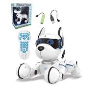 Lexibook, Power Puppy, Mon Robot Chien Savant à Dresser, Robot programmable avec télécommande, Fonction Dressage et contrôl gestuel, Danse, Musique, Effets Lumineux, Rechargeable, DOG01LXB