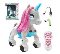 Lexibook Power Unicorn® - Mon Robot Licorne Savant à Dresser programmable avec télécommande, Fonction Dressage et contrôl gestuel, Danse, Musique, Effets Lumineux, Rechargeable - UNI01