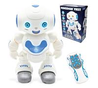 Lexibook - Powerman First Mon Premier Robot intéractif Intelligent, Danse, Chante, Joue de la Musique, Fille Garçon, Blanc/Bleu - ROB16