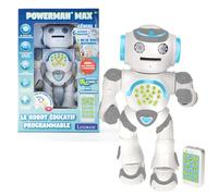 Lexibook Powerman Max - Robot éducatif et programmable pour jouer et apprendre - Jouet pour garçons et filles - Parle en français, danse, musique, STEM, raconte des histoires, lance des disques - ROB80FR