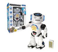 Lexibook Powerman - Robot télécommandé, Version Anglaise, Parle, Danse, Chante, lit des Histoires, Quiz de Maths, Tire des disques et imite la Voix, Jouet pour Enfants 4+ - ROB50EN