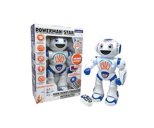 Lexibook, Powerman Star Robot, ROB85FR | Télécommandé, Parle, Marche, STEM, Blanc/Bleu