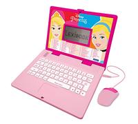 LEXIBOOK, Princessas Disney JC598DPi2 Ordinateur éducatif bilingue en Espagnol/Anglais pour Filles avec 124 activités pour Apprendre, Jouer et écouter de la Musique Rose