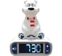 LEXIBOOK - Réveil digital Ours Polaire avec veilleuse lumineuse en 3D et effets sonores Neutre G