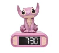 Lexibook, Disney Stitch, Réveil veilleuse Angel, Sons et mélodies, Ecran LCD rétro-éclairé, Lumineux, Snooze, Rose, RL800D1