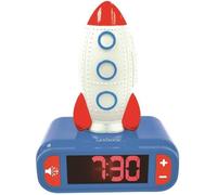 Lexibook Réveil Veilleuse Fusée RL800SPC – Figurine lumineuse, 6 alarmes, 6 sons, Bleu
