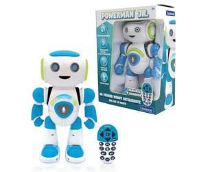 Lexibook,Robot Intelligent Powerman Junior éducatif et interactif,lit l'esprit, Danse,Joue de la Musique,répète Les Phrases,télécommande, Jouet à partir de 3Ans, version Espagnole Bleu/Blanc (ROB20ES)