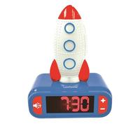 Lexibook, Rocket Réveil Veilleuse, RL800SPCLXB | Sons et mélodies, écran LCD rétroéclairé, lumineux, snooze, Bleu