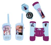Lexibook-RPTW12FZ La Reine des Neiges Frozen-Set d'aventurier Complet pour Enfant, Talkies-Walkies 120m, Jumelles, Lampe-Torche, Boussole, RPTW12FZ