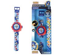 Lexibook, Sega Sonic The Hedgehog, Montre Bracelet Ajustable écran Digital avec 20 Projections de Sonic, pour Enfant, Bleu/Rouge, DMW050SNLXB