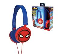 Lexibook, Spider-Man, Casque Audio stéréo, Puissance sonore limitée, Pliable et Ajustable, Rouge/Bleu, HP010SP