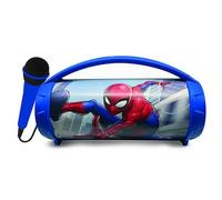 Lexibook, Spider-Man, Enceinte Haut-Parleur sans Fil Lumineuse avec Micro, Son stéréo, Fonction karaoké, Ports USB et Carte SD, Batterie Rechargeable, Poignée de Transport, Bleu, BTP585SPZLXB