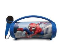 Lexibook, Spider-Man Enceinte Karaoké Bleue, BTP585SPZ | Stéréo, mic, ports USB & SD, rechargeable, poignée