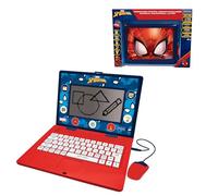 LEXIBOOK, Spider-Man JC599SPi2LXB Ordinateur bilingue et éducatif Espagnol/Anglais pour Enfants, 170 activités pour Apprendre, Jouer à des Jeux et Musique, Grand écran, Bleu/Rouge