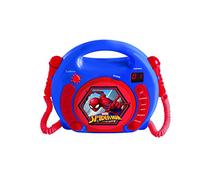 Lexibook, Spider-Man, Lecteur CD avec 2 Microphones, Fonction de Programmation, Prise écouteurs, pour Enfant, sur Secteur ou Piles, Rouge/Noir, RCDK100SP
