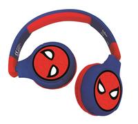 Lexibook - Spiderman - Casque Audio Enfant 2-en-1 Bluetooth et Filaire - Stéréo, sans Fil, Filaire, Son limité, Pliable, Ajustable, Fille/garçon, Rouge/Bleu, HPBT010SPLXB