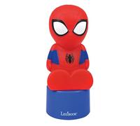Lexibook Spiderman Veilleuse et Haut-Parleur pour Chambre d'enfants, Changement de Couleurs, lumière Douce, à Piles, Bleu/Rouge, NS01SPLXB