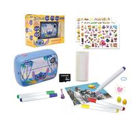 Lexibook, Starcam Print Disney Stitch, Pack Appareil Photo numérique HD avec imprimante instantanée, Carte SD et kit de Personnalisation des Photos, Bleu, DJ149D
