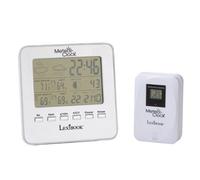 Lexibook Station Météo Meteoclock Silver, Capteur exterieur Waterproof, Phase lunaire, Alarme et fonction Snooze, à piles, argent, SM940