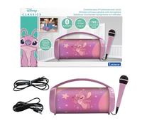 Lexibook Enceinte sans fil Disney Stitch Angel BTP585D1Z - Karaoké, micro, USB/SD, rose