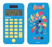 Lexibook Calculatrice de poche Disney Stitch, couvercle de protection, piles et solaire, bleu