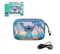 Lexibook, Disney Stitch, Enceinte Portable Bluetooth, sans-Fil, USB-C, Carte SD/TF, Batterie Rechargeable, Bleu, BT018D
