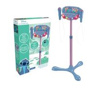 Lexibook Stitch, Enceinte Lumineuse sur Pied pour Enfant, Jeu Musical, Hauteur Ajustable, Effets Lumineux, 2 Microphones Inclus, Prise pour MP3, Bluetooth, Bleu, S160D