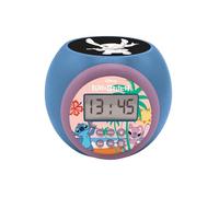 Lexibook, Disney Stitch, Réveil-projecteur avec Fonction Alarme et répétition Snooze, veilleuse avec minuterie, écran LCD, à Piles, Bleu, RL977DLXB