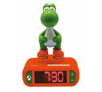 Lexibook, Super Mario, Réveil veilleuse Yoshi, Personnage Lumineux, Choix de 6 alarmes, 6 Effets sonores, Écran rétro-éclairé, Horloge, Snooze, Orange/Vert, RL800NI1