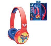 Lexibook, Superman Casque Bluetooth, HPBT010SU | 2-en-1 Bluetooth et filaire, volume limité, Pliable, Réglable, Rouge/Bleu
