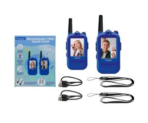 Lexibook, Talkie-Walkie Rechargeable avec Appel Vidéo, Écran Couleur, Communication Visuelle, Batterie Intégrée, Longue Portée, pour Jeux et Aventures, Bleu, TWV10LXB