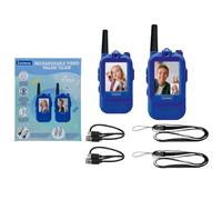 Lexibook, Talkie-Walkie Rechargeable avec Appel Vidéo, Écran Couleur, Communication Visuelle, Batterie Intégrée, Longue Portée, pour Jeux et Aventures, Bleu, TWV10LXB