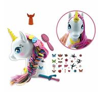 Lexibook Interactive Tête Coiffante Licorne Cheveux Longs et Soyeux