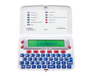 LEXiBOOK - The Collins English Dictionary, 13e édition - Dictionnaire électronique, définitions, thésaurus, conjugaison, vérificateur d'orthographe phonétique, solveur de Mots croisés, avec Batterie,