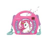 Lexibook Lecteur CD Licorne RCDK100UNI – Programmation, prise écouteurs – Bleu/Rose