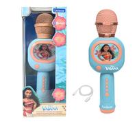 Lexibook, Vaiana, Microphone Karaoké avec Haut-Parleur, USB-C, MIC290VNLXB | Microphone karaoké sans fil avec haut-parleur, effets lumineux, 3 effets vocaux, lecture Bluetooth et recharge USB-C prête !