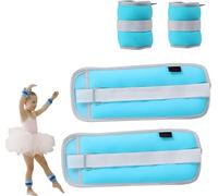 LEXICAMHS Lot de 2 brassards de poids réglables pour chevilles, poignets de poids pour pied/poignet, adaptés aux débutants et aux enfants, exercices de danse, marche, jogging,bleu (0.5, Kilogrammes)