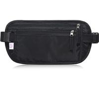 LEXICANMHS Ceinture de Voyage RFID Cache-Billets, Banane Plate Invisible | Banane plate avec 2 poches zippées, protection RFID, port discret sous les vêtements et ceinture réglable 40-110 cm