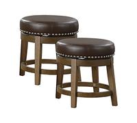 Lexicon Kenmare Lot de 2 tabourets de salle à manger ronds pivotants, hauteur 49,5 cm, marron