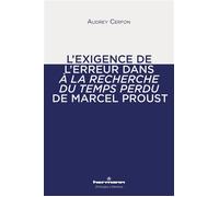 L'exigence de l'erreur dans À la recherche du temps perdu de Marcel Proust - Audrey Cerfon - Hermann - broché - Essai