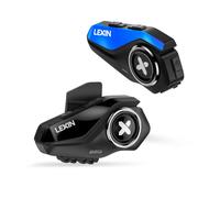 Lexin G2P 2 pièces intercomètres pour casque de moto Bluetooth V5.0 jusqu'à connecter 6 coureurs et mettre entre n'importe quel 2 sur les casques sans fil G2P-2PCS
