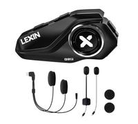 LEXIN G2P Intercom Moto Bluetooth, 4 Coques Remplaçable, 40mm Haut-Parleur | Oreillette Bluetooth avec Réduction de Bruit DSP/CVC, Appairage Universel, Kit Main Libre Moto Automatique, Étanche IP67