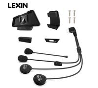 LEXIN-MeshCom-Interphone en maille, casque et clip 40mm, ensemble oco pour casque complet et demi avec fonction d'annulation du bruit améliorée Headset n Clip