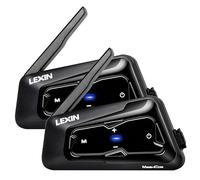LEXIN MeshCom Interphone Moto MESH 3.0 - Bluetooth 5.0 Interphone moto avec partage de musique, multitâche audio, étanche, système de communication, double paquet