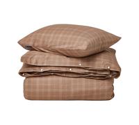 Lexington Ensemble de lit Checked Pin Point Oxford 220x220 cm Brown