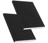 LEXININ 2 Pcs A4 Black Blank Notebook, 100 Sheets/200 Pages, 100gsm, 11.2 x 8 Inch Blank Thick Notepad for Home Office Use
