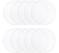 LEXININ Lot de 10 feuilles rondes en acrylique transparent de 25 cm - Disques vierges ronds en acrylique transparent de 25 cm d'épaisseur pour loisirs créatifs